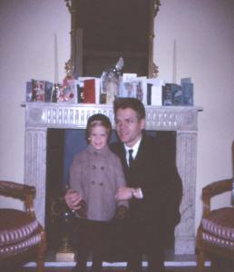 My Dad and I, Christmas Day 1961 at our apartment, 1050 Fifth Avenue, New York City.